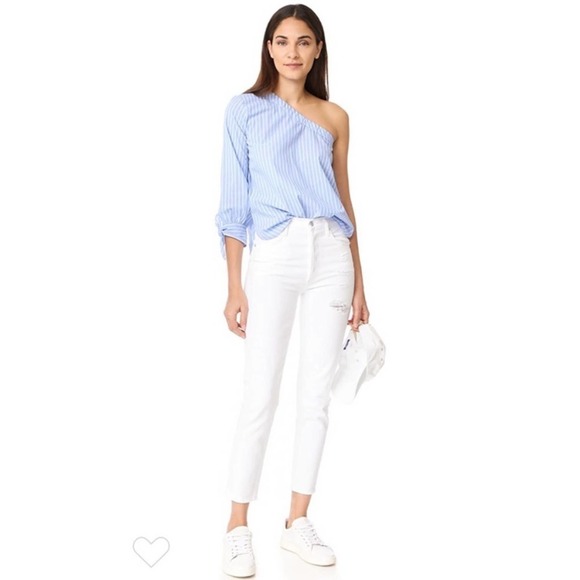 Nwt Agolde White Jamie High Rise Button Fly Jeans - Picture 1 of 13